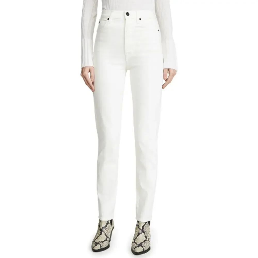 SLVRLAKE Beatnik Slim Fit High Rise Jeans White Wash Women's Size 27 - Picture 2 of 16